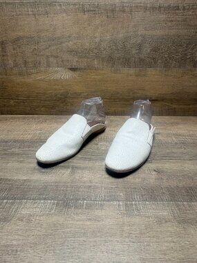 Frye Terri Gore White Crackled Leather Low Heel Mule Women's Size 8